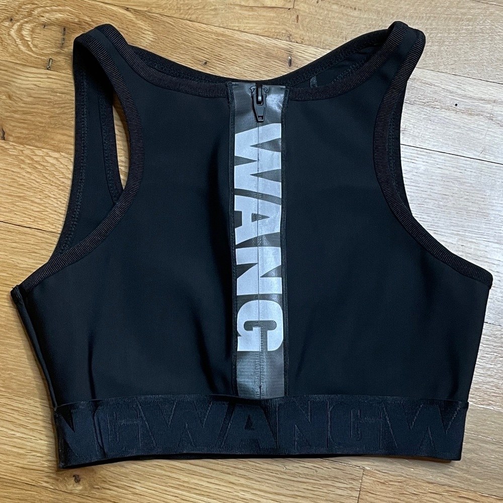 New Alexander Wang x H&M Black Crop Top with Zipper Detail, size small
